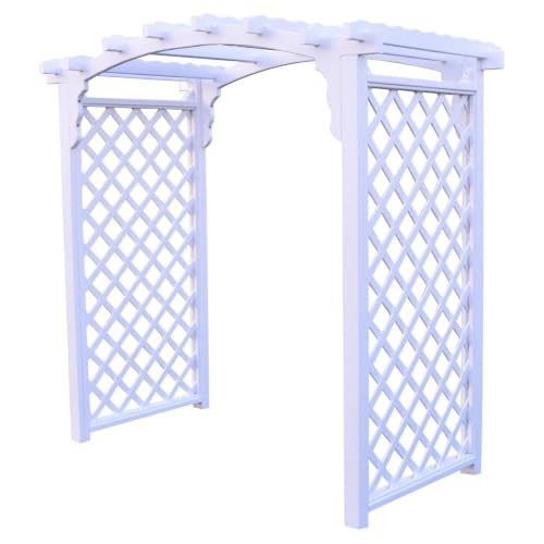 Keystone Amish Co. Newberry Pressure Treated Pine Garden Arbor, Heavy Duty Outdoor Archway Trellis, Amish Crafted, Made in USA, 6-Foot, White Paint