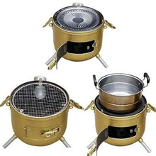 Smoker Kettle Grill 360° All-around Grilling Made of Stainless Steel Equipped with Thermometer and Grill Rack for Deck Patio Backyard Balcony Parties Outdoor BBQ Smokers