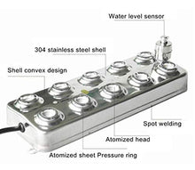 TOPCHANCES 18 kg/h 3Pcs 10 Head Ultrasonic Mist Maker Fogger Air Humidifier w/ 1050W Transformer Accessories Fountain Pond Atomizer for Greenhouse Hydroponics Garden/Lawn/Pond 220V