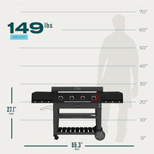 Charbroil 36" Performance Series Deluxe Propane Gas Griddle with Cart 4 Burner Flat Top Grill, Black - 463285924