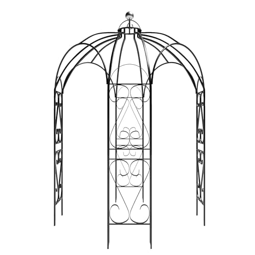 GENUINQ Large 9 FT High Baroque Metal Iron Gazebo Arbor Frame Plant Trellis
