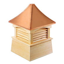 Good Directions Coventry Louvered Cupola with Pure Copper Roof, Cypress Wood, 72" x 101" Polished Copper