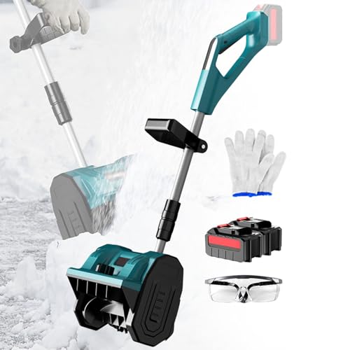 Home Electric Snow Shovel, Compact Handheld Snow Removal Equipment Outdoor Snow Thrower, 3-Way Chute Control, Cleaning Width Up to 30 cm, for Yard/Farm/Property 4500mAh-2batteries