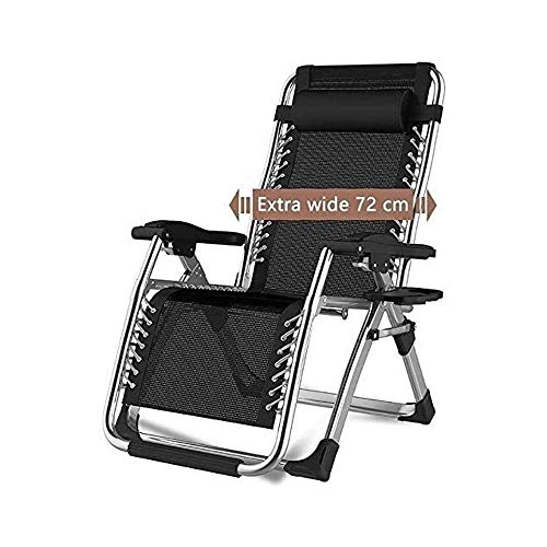 IIPOSAQQ Zero Chair Patio Chair Lounge Chair Chaise Recliner Outdoor Folding Adjustable Heavy Duty Zero Chair for Patio Pool Beach Lawn Deck Yard (Color : Silver)