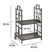 WXPWAMZ Firewood Rack Outdoor Indoor Wrought Iron Log Mantel Tool Set Pliers Outdoor Firewood Racks Firewood Rack with 4 Tools Firewood Storage Racks For Outside