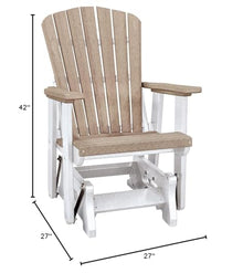 American Furniture Classics OS Home and Office Model 515WWWT Fan Back Glider in Weatherwood with a White Base