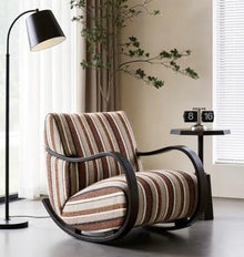 RFBXZPTADNU Upholstered Rocking Chair Curved Wood Leisure Accent