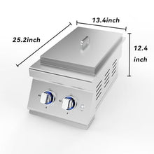 Built-In Double Side Burner for Outdoor Kitchen, Liquid Propane