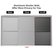 Adjustable Louvered Pergola with Crank-Controlled Roof & Integrated Drainage for Garden Patio, Heavy-Duty Patio Cover with Galvanized Steel Louvers for Backyard Party (1/3 10FT Side)