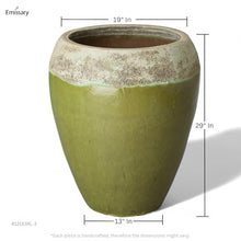 Emissary 22in Round Stoneware Planter Reef/Lime