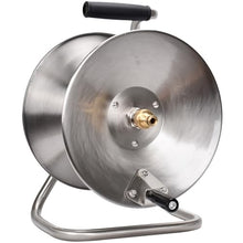 Etsuosy Stainless Steel Garden Hose Reel, Wall Mount or Portable, Manual Crank Winder with Brass Connector