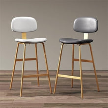 DINBOZ26X Counter Stools Dark Green Backrest High Stool Iron Restaurant Bar High Chair Gold Chair Legs Bar Stools