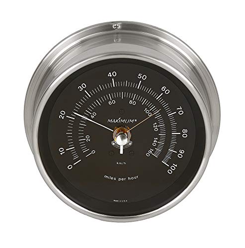 Maximum Vigilant Wind Speed Instrument - Nickel Case, Black Dial