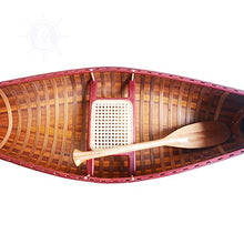 Old Modern Handicrafts 6-Feet Wooden Canoe with Ribs Natural Wood