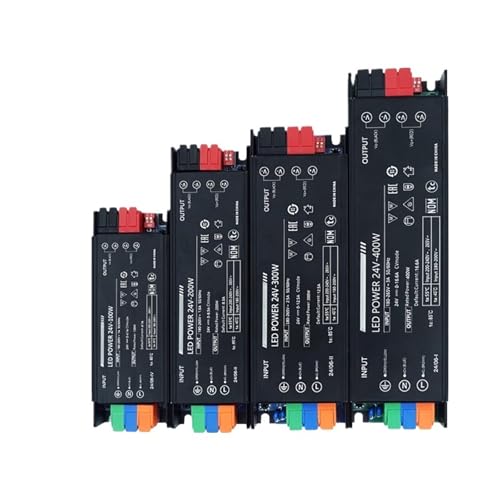 Ultra-Thin and Silent LED Lighting Transformer 60W 100W 200W 300W 400W AC100-265V to DC 12V 24V Light Strip Power adapte(400W AC180-265V,DC 12V)