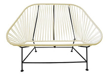 Innit Inlove Loveseat Ivory Weave on White Frame
