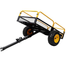 Heavy-Duty Tow-Behind Dump Cart 1000 Lbs Load Capacity, Solid Steel Bed Dump Cart for ATV UTV Lawn Mower Tractor Yard Garden Farm Hauling