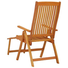 KPOTUERTU Solid Eucalyptus Wood Garden Chairs 2 Pack with 5 Position Reclining Backrest and Extendable Footrests, Foldable Outdoor Patio Seating for Terrace