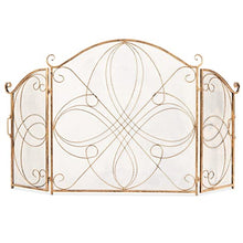 EliteBloom Fireplace Screen Cover - Decorative Iron Safety Screen for Heat & Spark Protection, Flat Art Design for Home Decor,