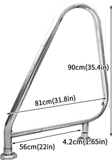 MSHOSAC Pool Safety Handrails Pool Handrails Swimming Pool Grab Rail with 4ft Blue Anti-uv Grip Cover 330lbspacity Pool Handrails Rustproof Pool Stair Railing Ergonomics Cur