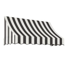 Awntech 8' Nantucket (100.5"-56"-48") Curved Slope Fixed Awning, Black/White Stripe