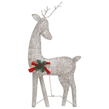 UUGRANDTO Christmas Reindeer Set of 6 Gold Fabric, Steel Medium, Outdoor Indoor Lighted Yard Decor, Warm White LED, Holiday Display