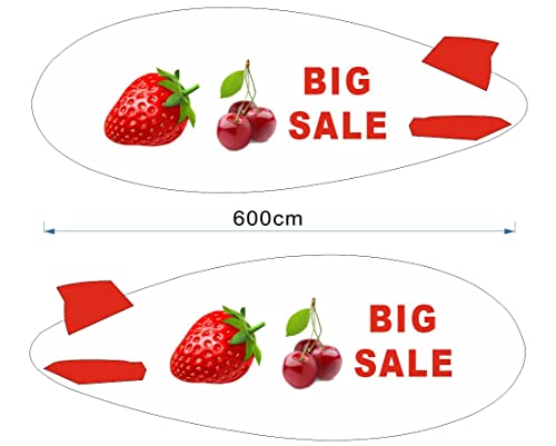 Air-Ads Supplies 20ft Giant Inflatable Blimp Sign Strawberry Promotion White