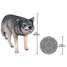 Design Toscano Call of the Wild Growling Gray Wolf Statue Full Color