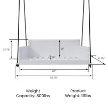 Amish Casual The Philly Amish Crafted Porch Swing Bed with Modern Backrest, Made in The USA from Kiln Dried Pine (White Paint, 4 Foot)