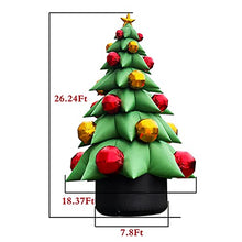 OZIS 26Ft Tall Inflatable Green Tree with Multicolor Boxes and Star Green