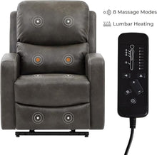 KTYUERGHK Dual Motor Electric Power Lift Recliner Chair for Elderly Adults with Massage and Heat, Faux Leather Lay Flat Sleeper, Infinite Position Adjustable Heavy Duty Reclining Sofa
