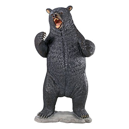 Design Toscano Growling Black Bear Life Size Statue Full Color