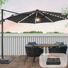 OROTLECT 11' Lighted Cantilever Umbrella with Base