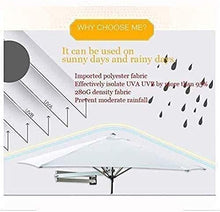 RWGOVLU Beach Umbrella Wall Mount Parasol Outdoor Garden Balcony Cantilever Tilting Sunshade Umbrella with Metal Pole
