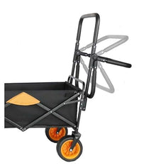 Trolley Cart Outdoor Folding Utility Wagon Garden Foldable Wagon Cart with Brake and Adjusting Handle Camping Cart Garden Wagon