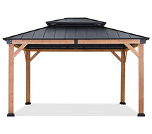 ABCCANOPY Wood Gazebo 11x13 Black - Outdoor Patio Wooden Gazebo with Hardtop Metal Double Roof