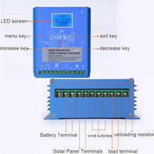 6000W Wind Solar Hybrid Charge Controller Fits for Wind and Solar Power Boost Charge,12V/24V/48V Regulator MPPT Wind Solar Hybrid Boost Controller,24v
