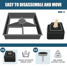 EliteShade USA 33" x 33" Offset Patio 300LBS Umbrella Base Sand/Water Filled Square Umbrella Stand,Black Umbrella Base
