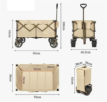 CWENZXDIA Garden Wagon Camping Wagon Cart 197L Folding Trolley Portable Ultralight Shopping Pushcart Outdoor Picnic Beach Trailer Car Utility Cart