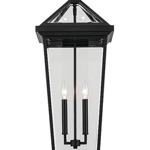 Kichler Regence 2-Light Textured Black Luxe Updated Traditional Outdoor Pendant with Clear Glass for Outdoor Walls, Exterior Doors, Garage, Porch or Patio Walls