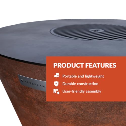 ARTEFLAME Charcoal BBQ Grill and Fire Pit Bundle 20" Euro Base