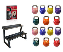 Ader Sporting Goods Pro-grade Int'l Kettlebell Set with Rack and DVD 7 Pairs - Various Colors