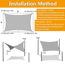 Outdoor Sun Shade Sail Durable Rectangular 5x8m Beige 90% UV Block Water Permeable Canopy Cover for Patio Garden Pergola Backyard Carport