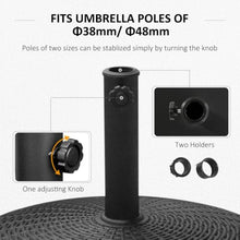 OROTLECT 20.5" Heavy Duty Umbrella Stand, 50 Lbs. Base For 1.5" Or 2" Poles, Patio Market Stand For Deck, Black