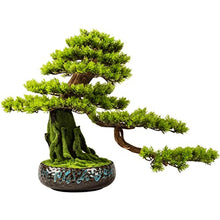 YXIANG56Q Fake Plants Simulation Bonsai Tree Welcome Pine Bonsai Zen Ornament Indoor Artificial Bonsai Tree Decoration Home Office Living Room, Height 17 Inch Bonsai Tree