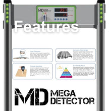 Walk Through Metal Detector, MegaDetector® 18-Zone IP54 Indoor for Schools