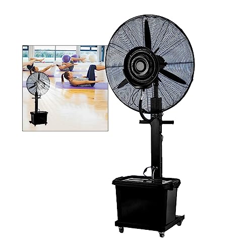 NYTFHMS Portable Misting Fan Patio Cooling Fans High Velocity Personal Mister Fan 3-10M Air Supply Distance Black for Indoor Outdoor,320W/26in