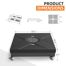 Patioslife Heavy-Duty Patio Umbrella Base with 4 Lockable Wheels 880 lbs, High Capacity Steel Frame, Decorative Modular Rolling Stand for Most Offset Umbrellas, Patio Garden Poolside