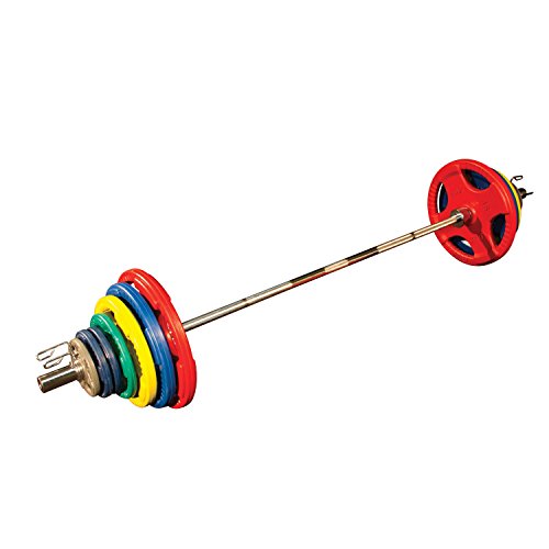 Body-Solid Olympic Weight Plates Set with Rubber Coating Black/Cyan