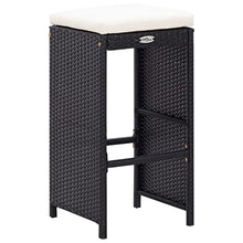 YUHI-HQYD 9 Piece Patio Bar Set,Balcony Bar,Backyard Decor,Balcony Furniture,High Foot Bar,Afternoon Tea Suit,Perfect for Patio, Garden, Porch,Family Room,Sitting Area, Poly Rattan Black